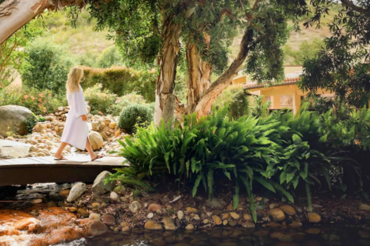 Spa bridge walkway at Cal a Vie